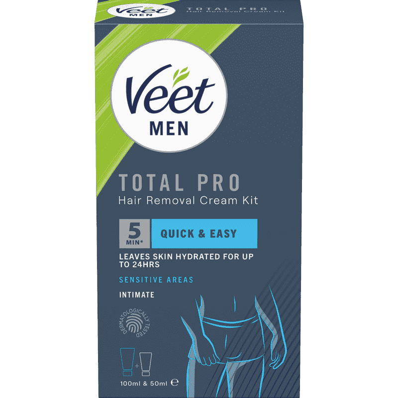 Veet Men Total Pro Hårborttagningskit för Intimområden för Man 150 ml