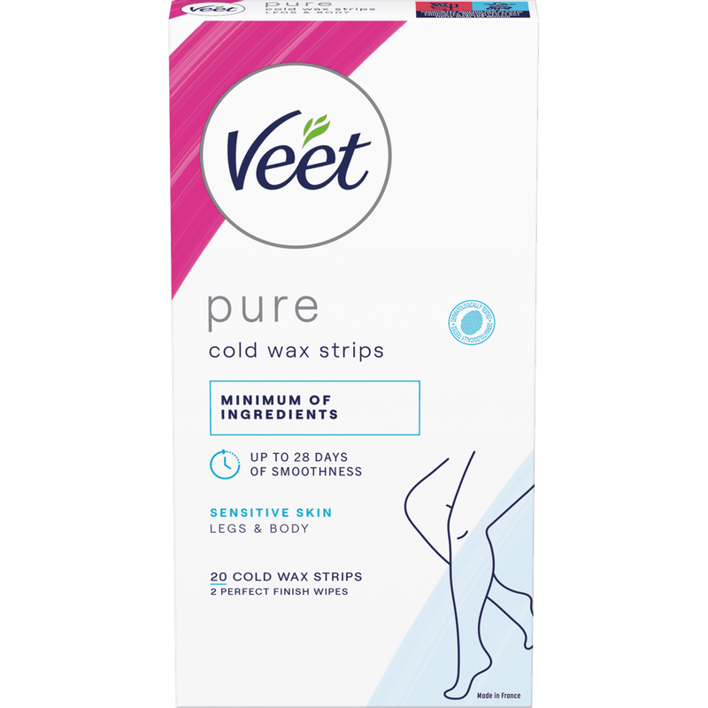 Veet Pure Wax Strips Ben & Kropp Känslig Hud 20 st