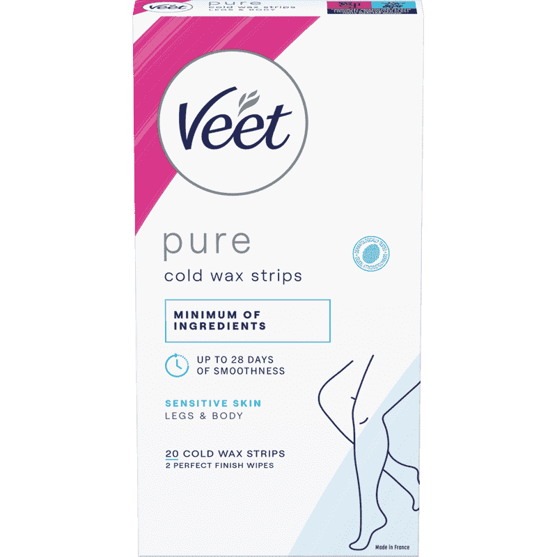 Veet Pure Wax Strips Ben & Kropp Känslig Hud 20 st